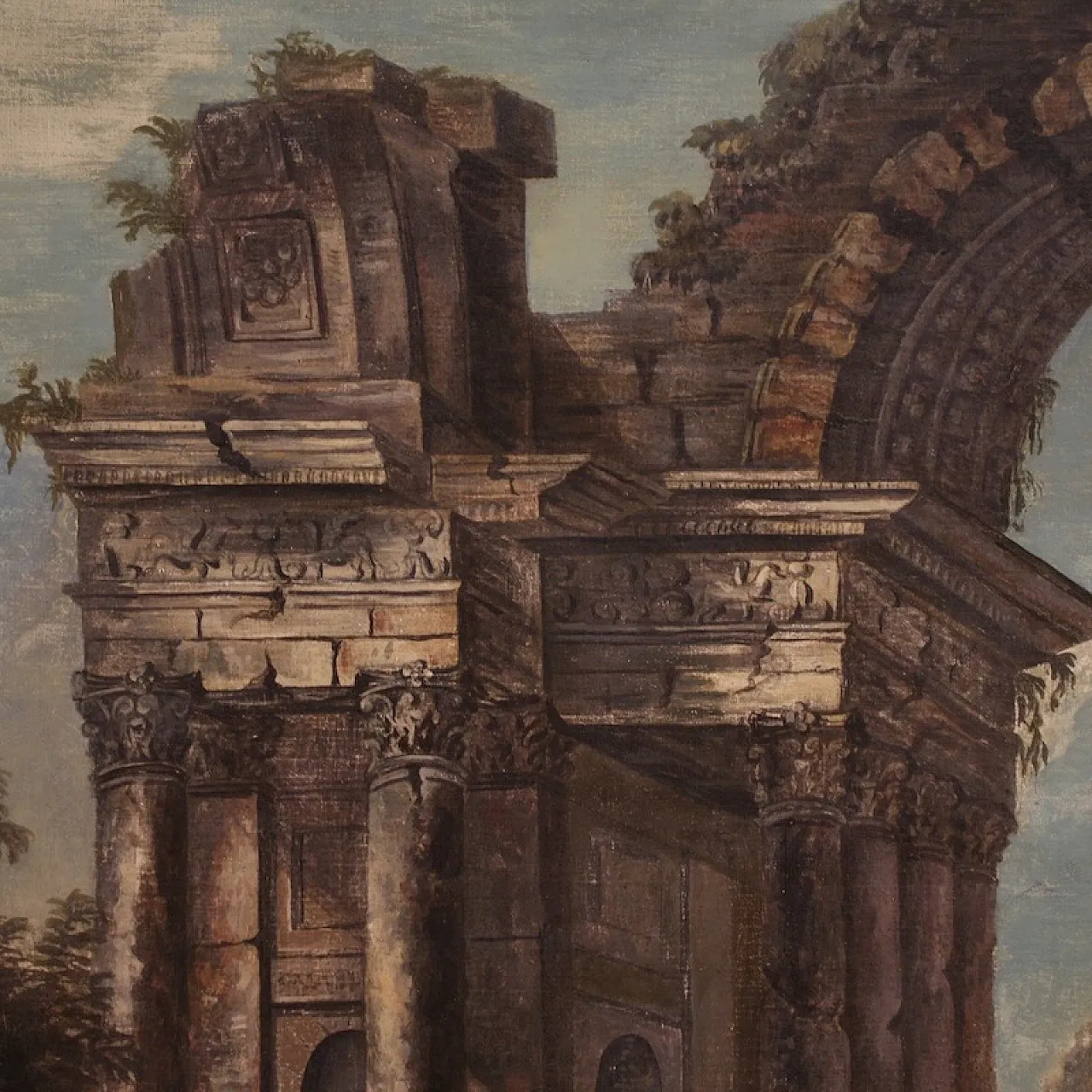 Italian architectural capriccio painting from the 20th century 10