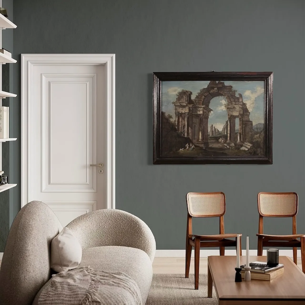 Italian architectural capriccio painting from the 20th century 13