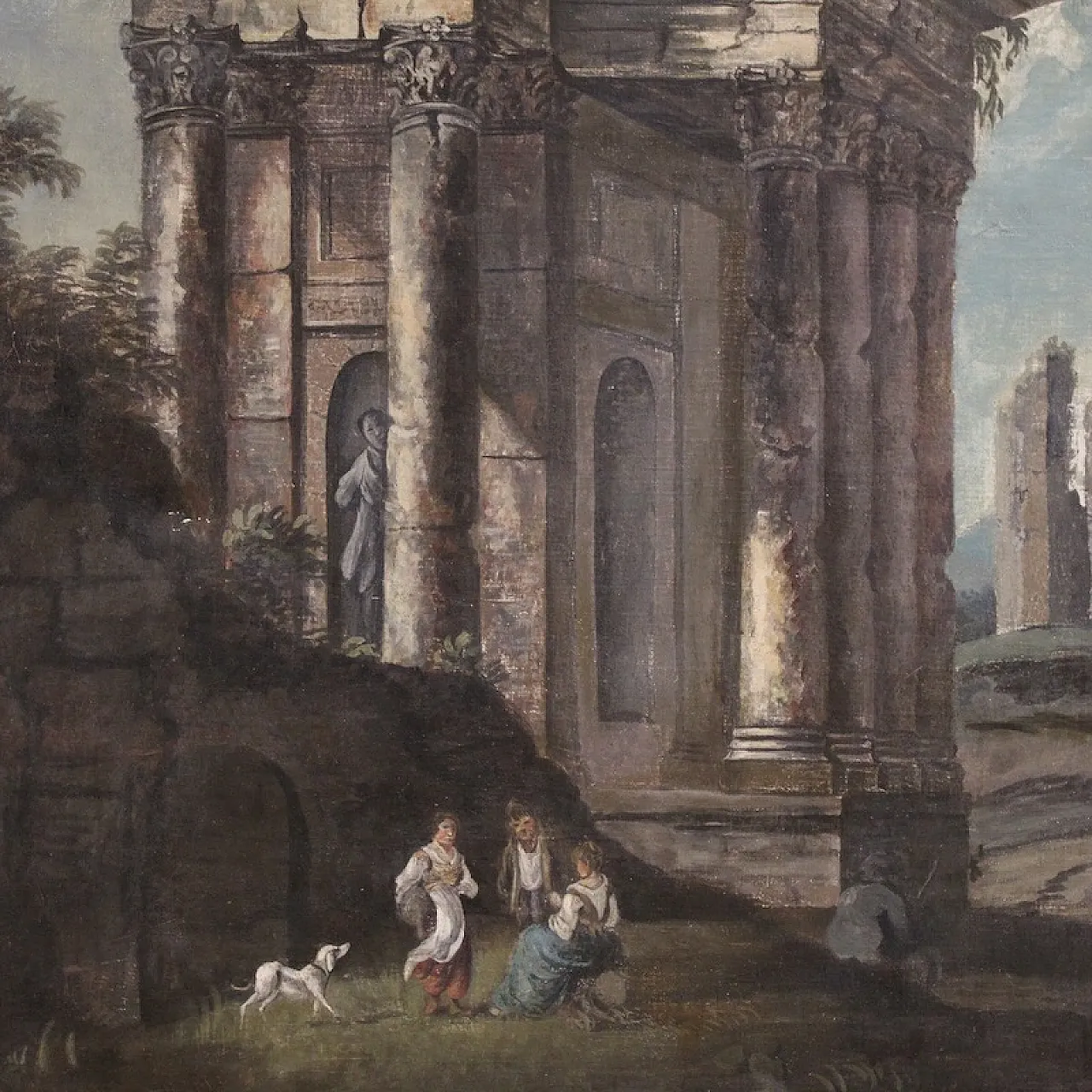 Italian architectural capriccio painting from the 20th century 14