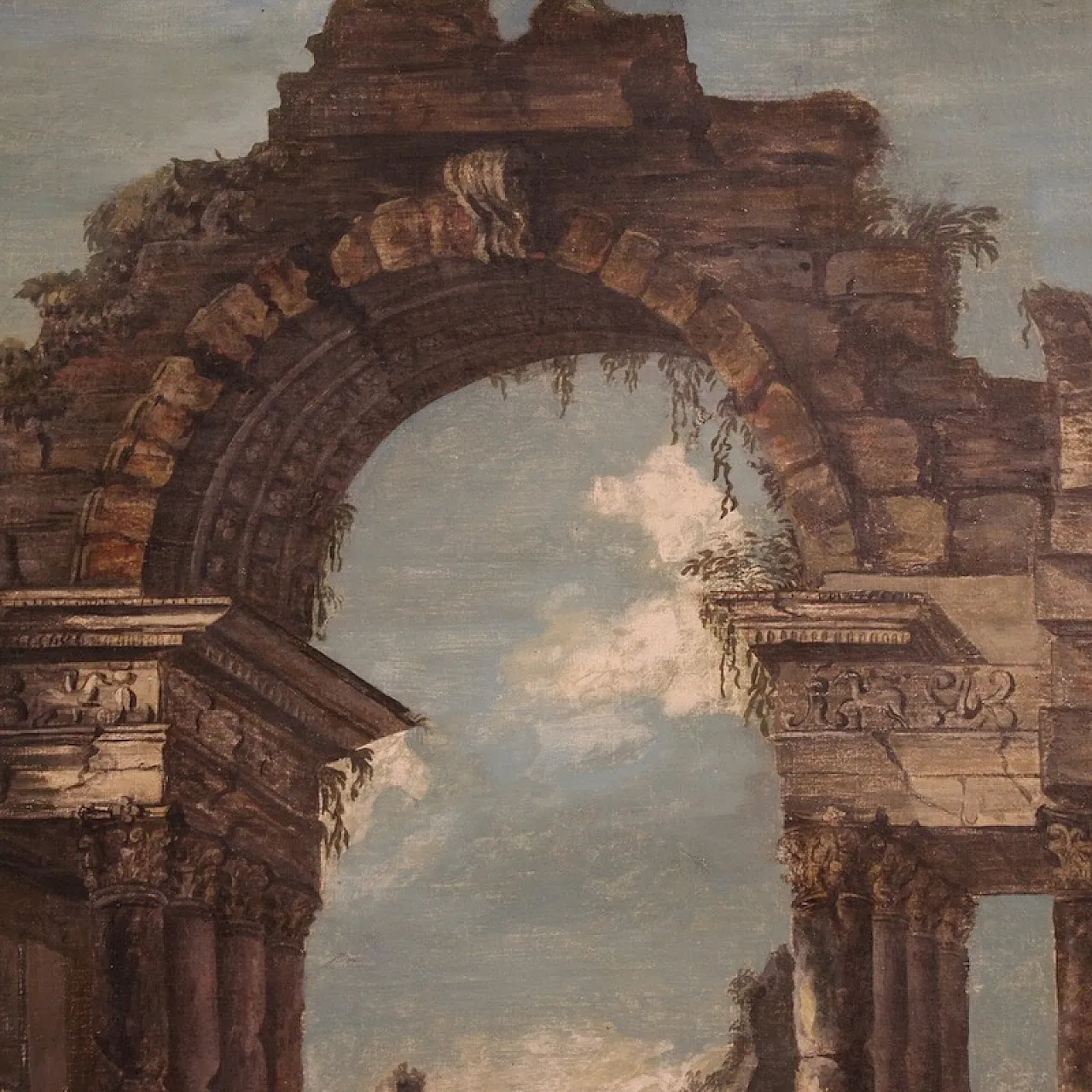 Italian architectural capriccio painting from the 20th century 15