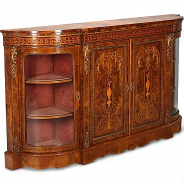 Walnut briar server with threads and inlays, 19th century