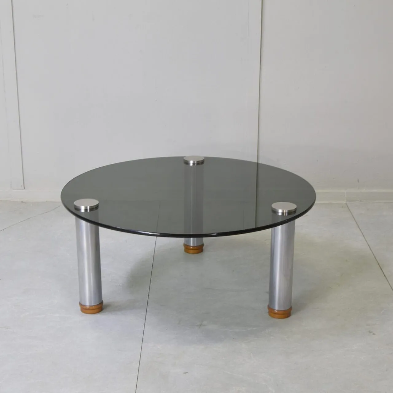 Table in smoked glass and steel by M.Zanuso for Zanotta Marcuso, 1970s 1