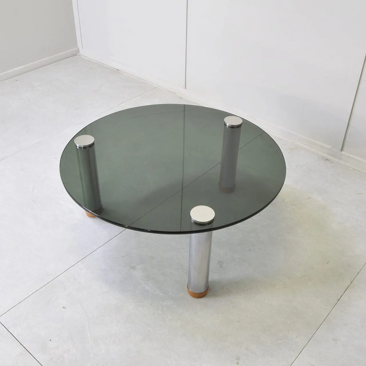 Table in smoked glass and steel by M.Zanuso for Zanotta Marcuso, 1970s 2