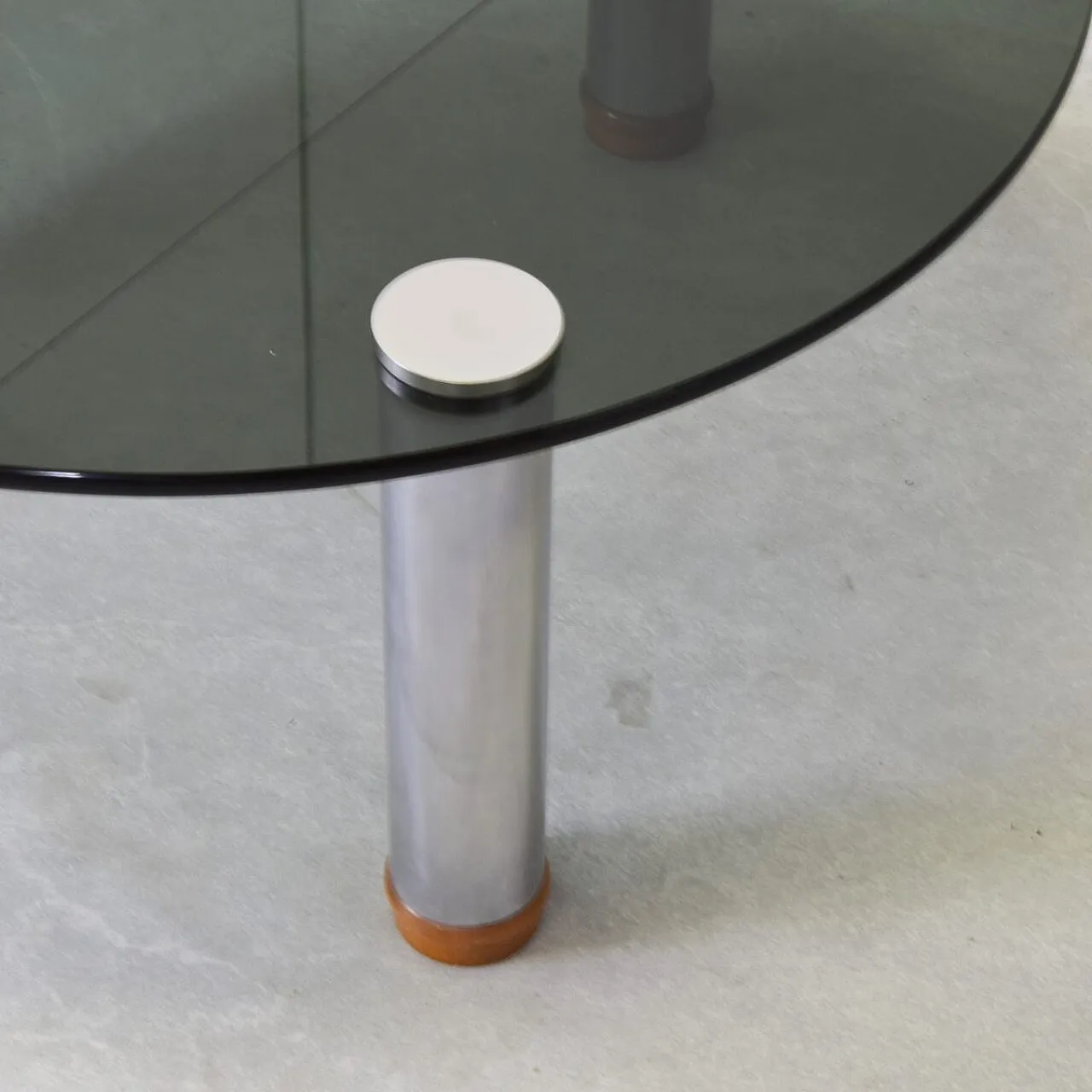Table in smoked glass and steel by M.Zanuso for Zanotta Marcuso, 1970s 3