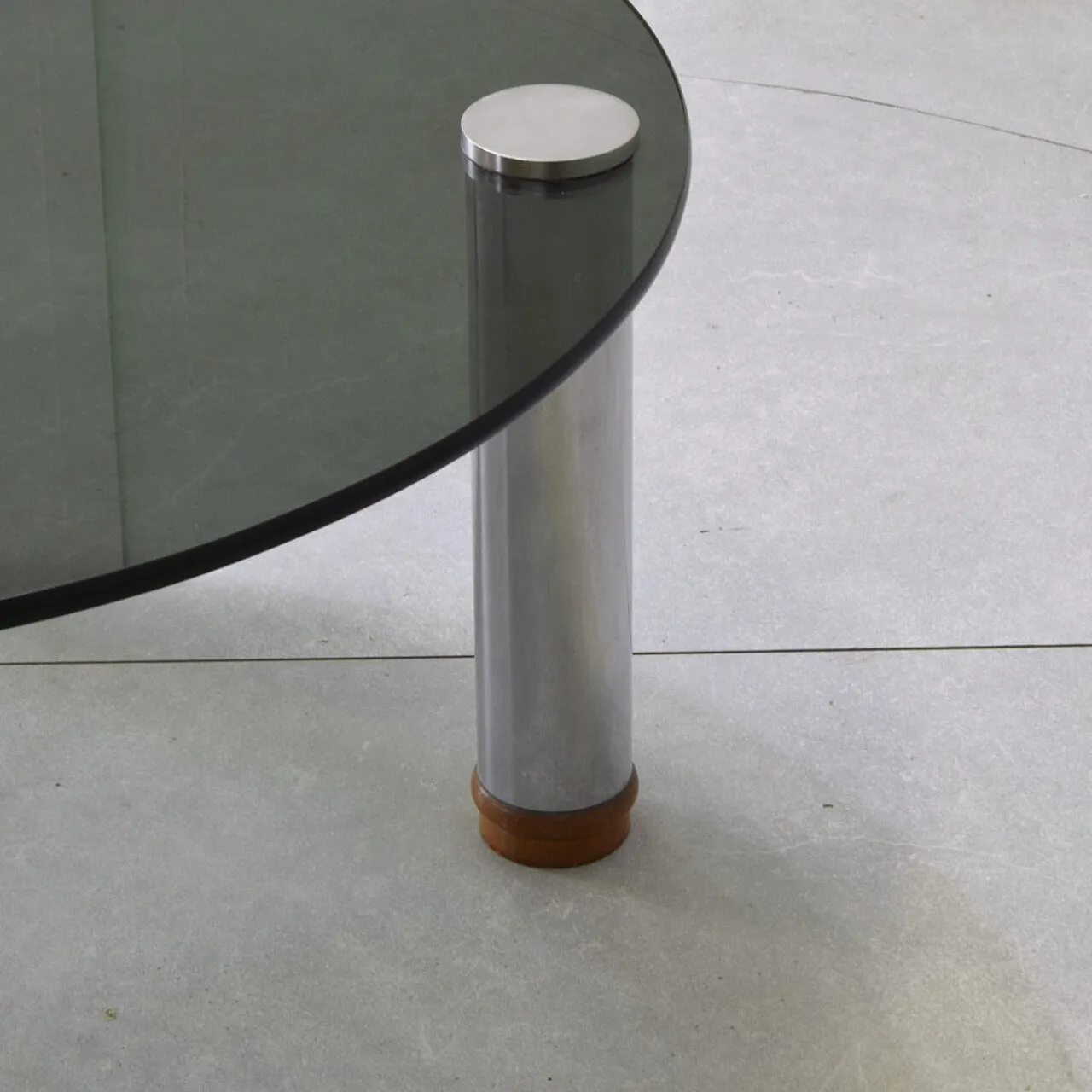 Table in smoked glass and steel by M.Zanuso for Zanotta Marcuso, 1970s 4