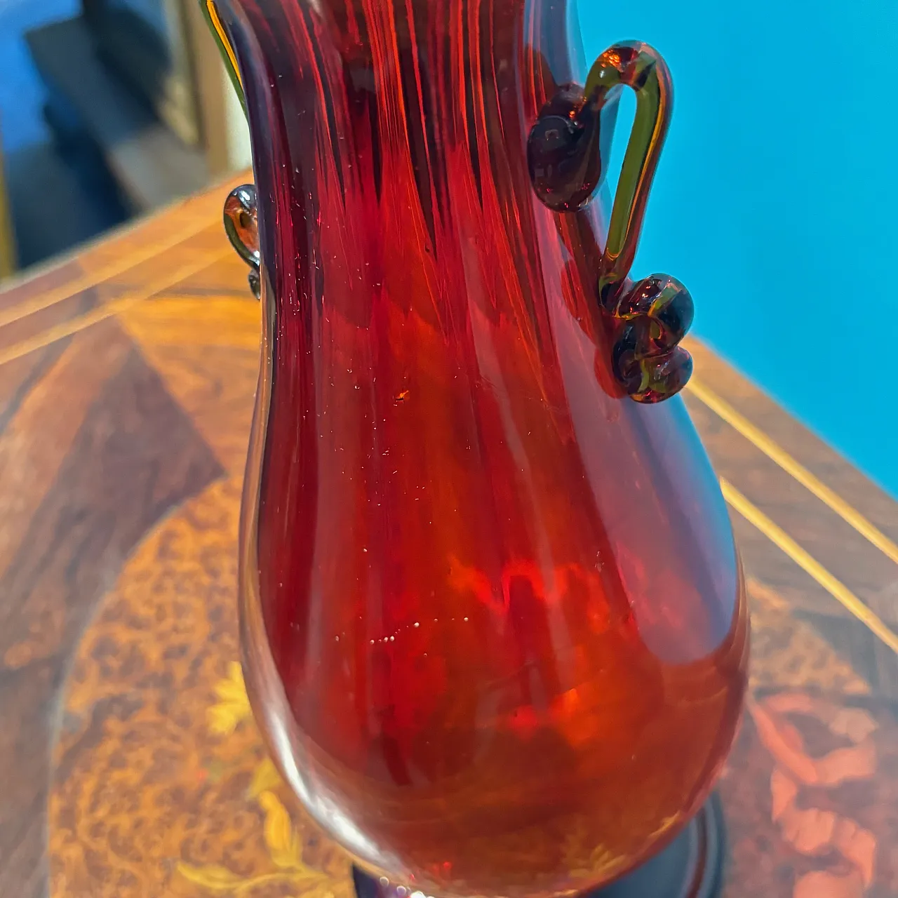 Murano vase Ruby red by Vittorio Zecchin, 1920s 12