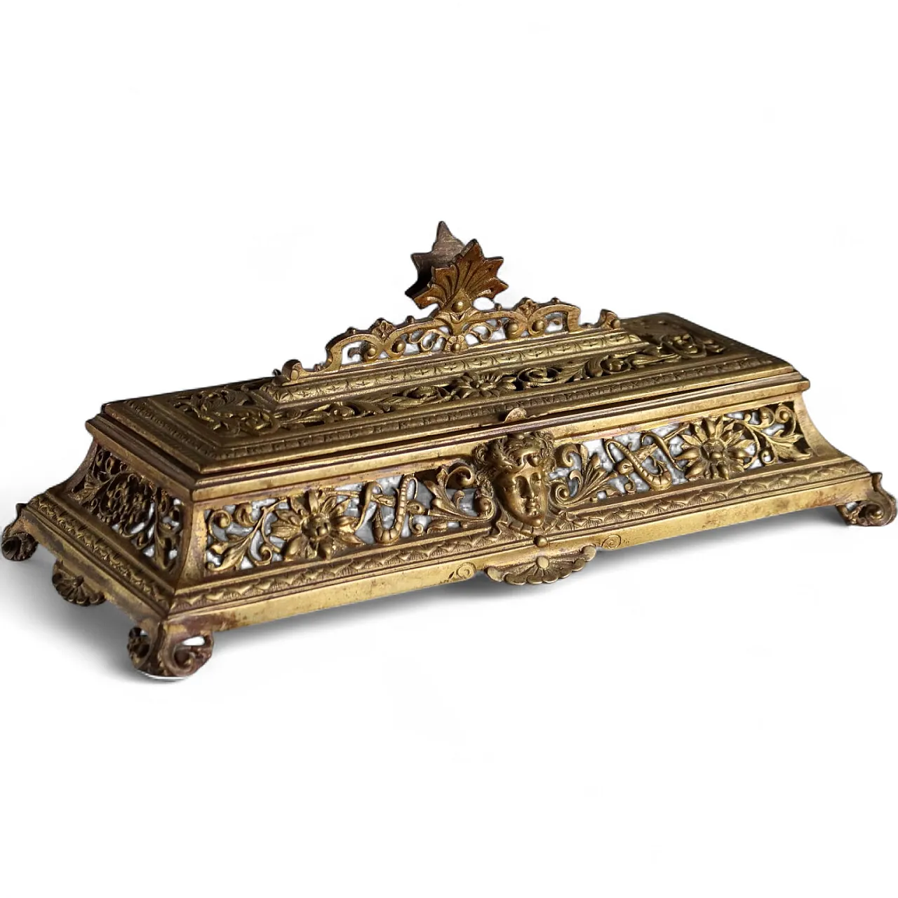 Carved bronze inkwell, 20th century 11