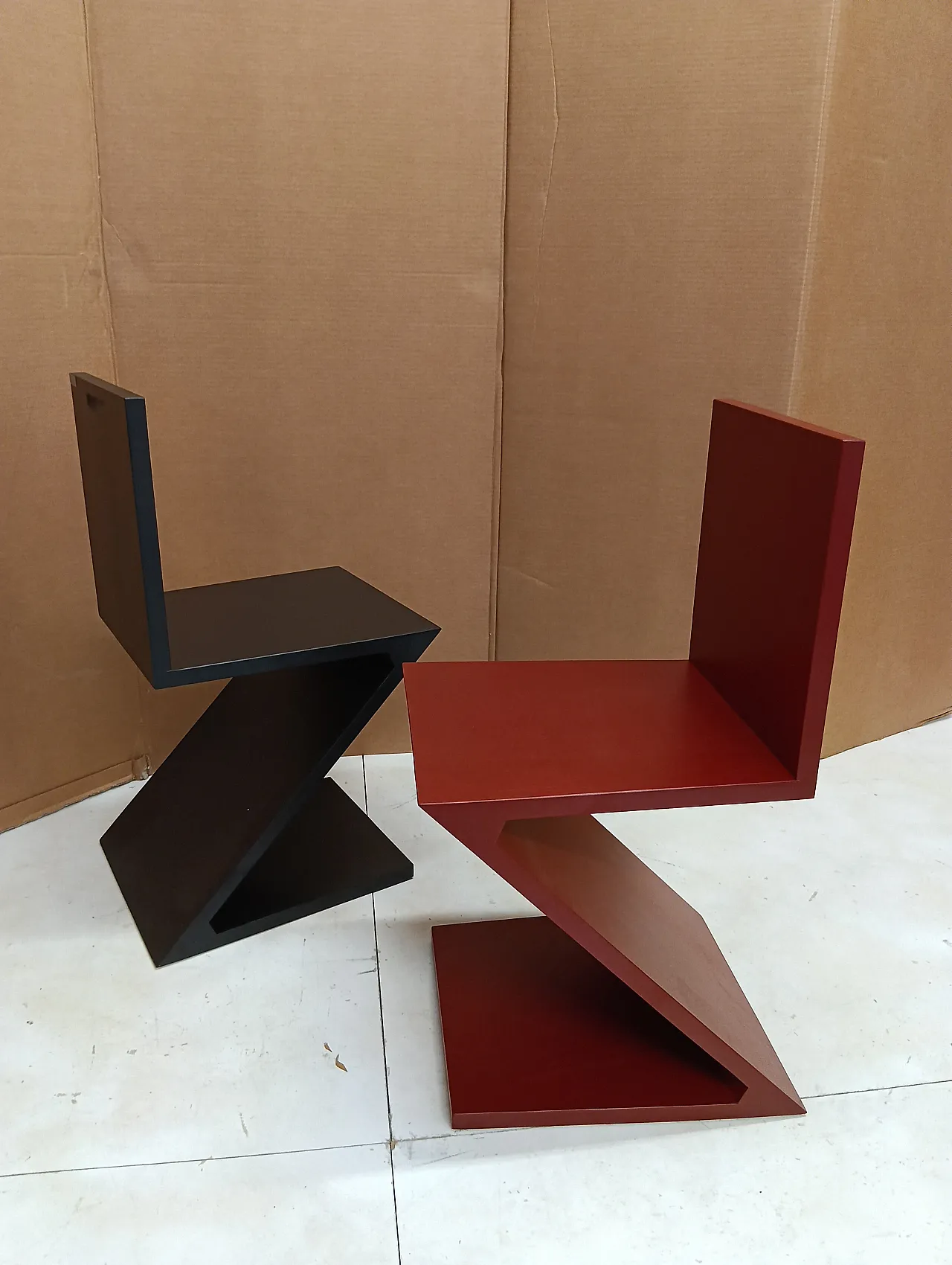 Sedia Zig Zag laccata di Thomas Gerrit Rietveld per Alivar, 2000 1