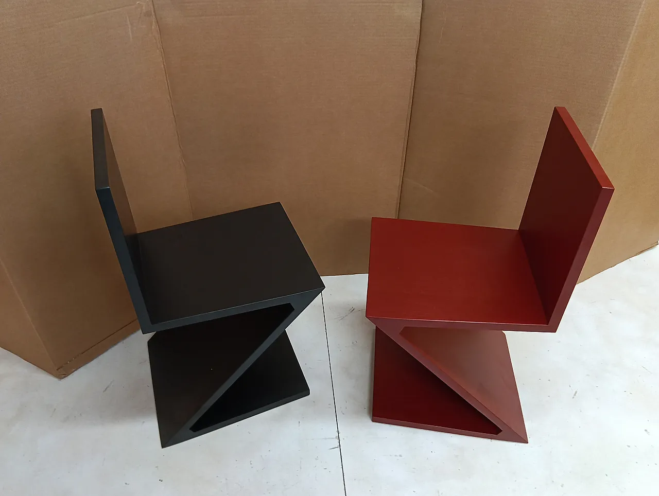 Sedia Zig Zag laccata di Thomas Gerrit Rietveld per Alivar, 2000 2