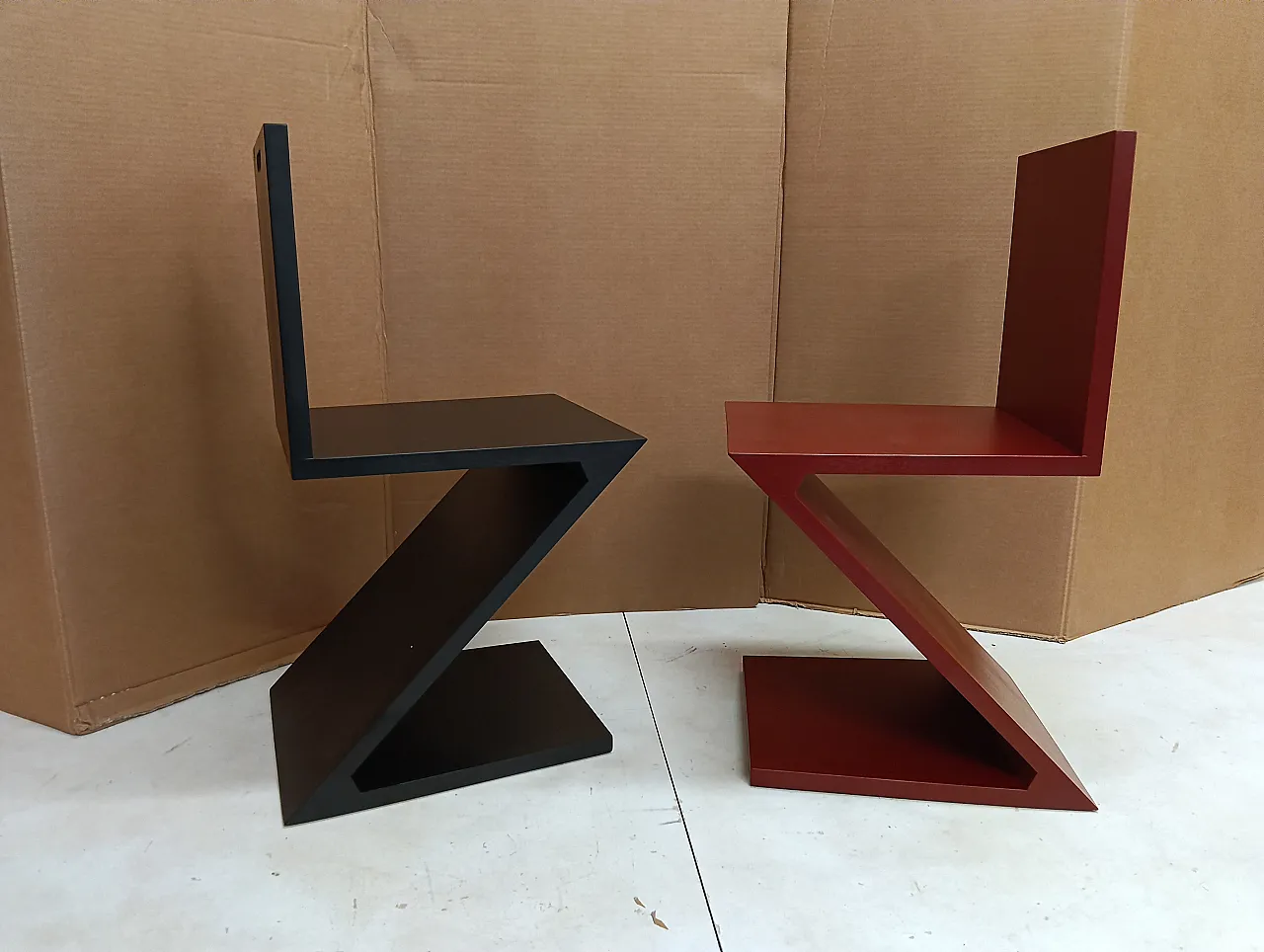 Sedia Zig Zag laccata di Thomas Gerrit Rietveld per Alivar, 2000 3