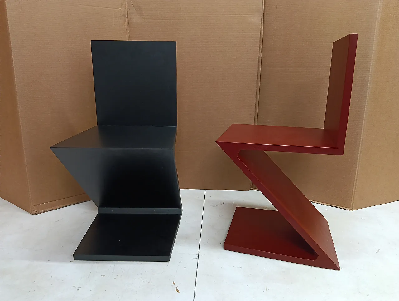 Sedia Zig Zag laccata di Thomas Gerrit Rietveld per Alivar, 2000 5