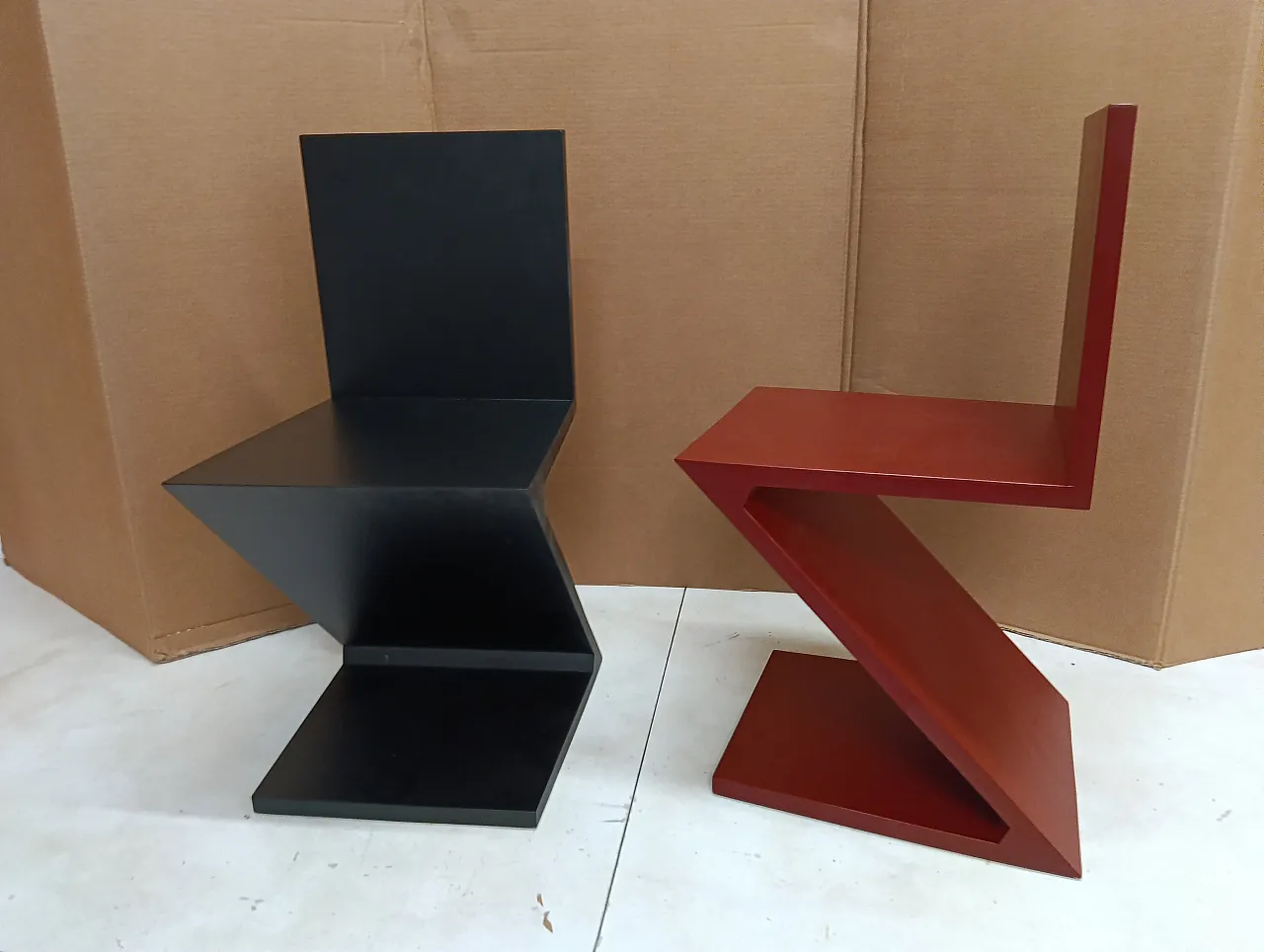Sedia Zig Zag laccata di Thomas Gerrit Rietveld per Alivar, 2000 6