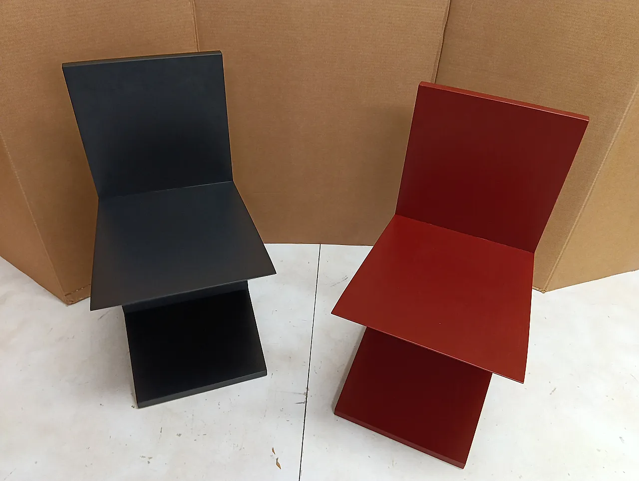 Sedia Zig Zag laccata di Thomas Gerrit Rietveld per Alivar, 2000 12