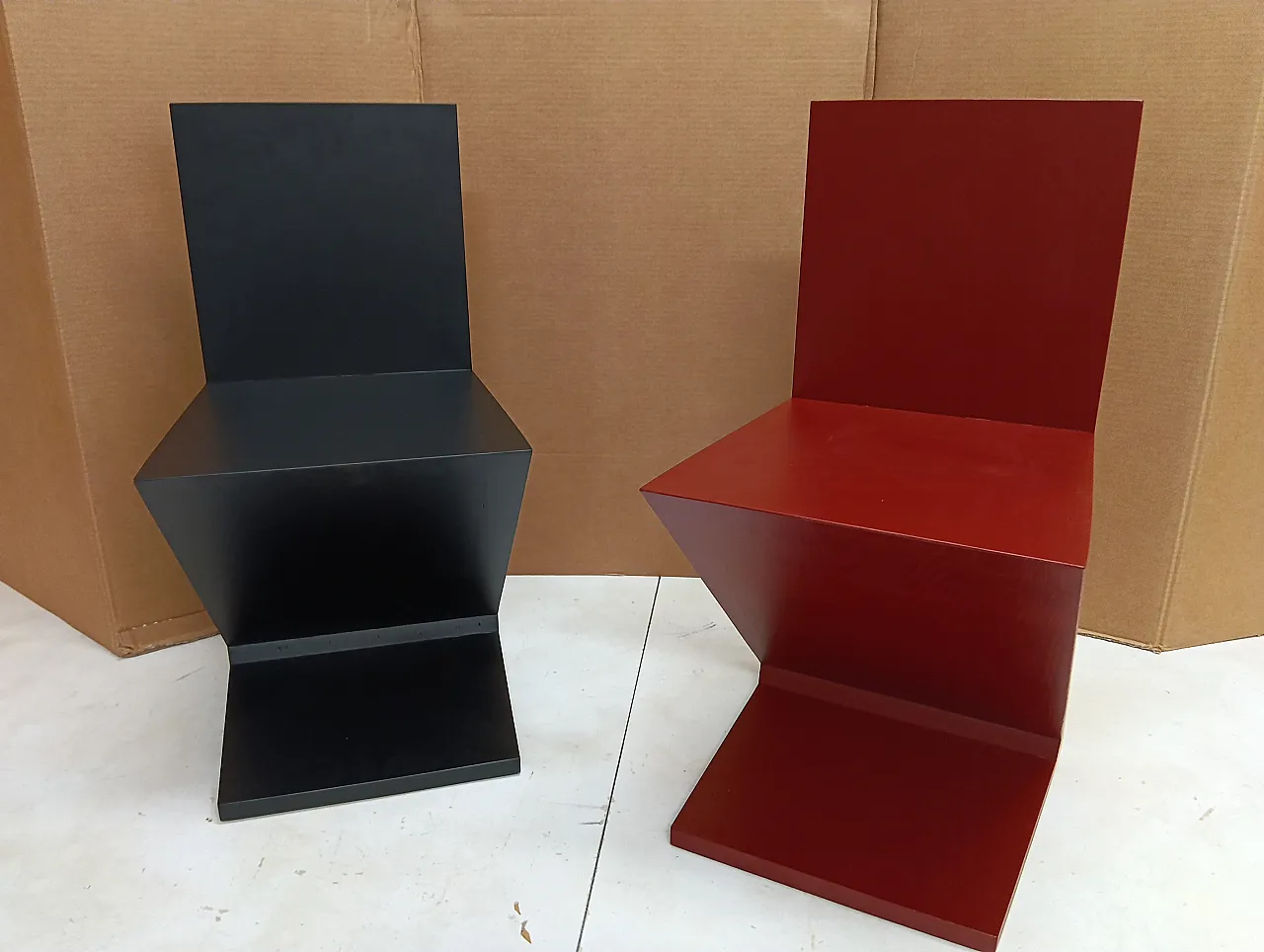 Sedia Zig Zag laccata di Thomas Gerrit Rietveld per Alivar, 2000 13