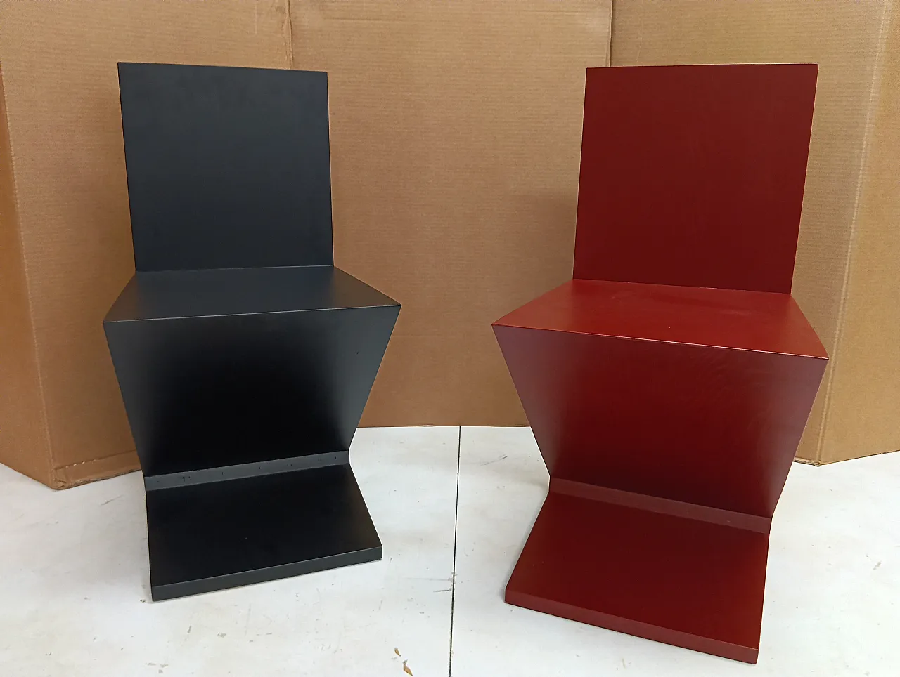 Sedia Zig Zag laccata di Thomas Gerrit Rietveld per Alivar, 2000 14