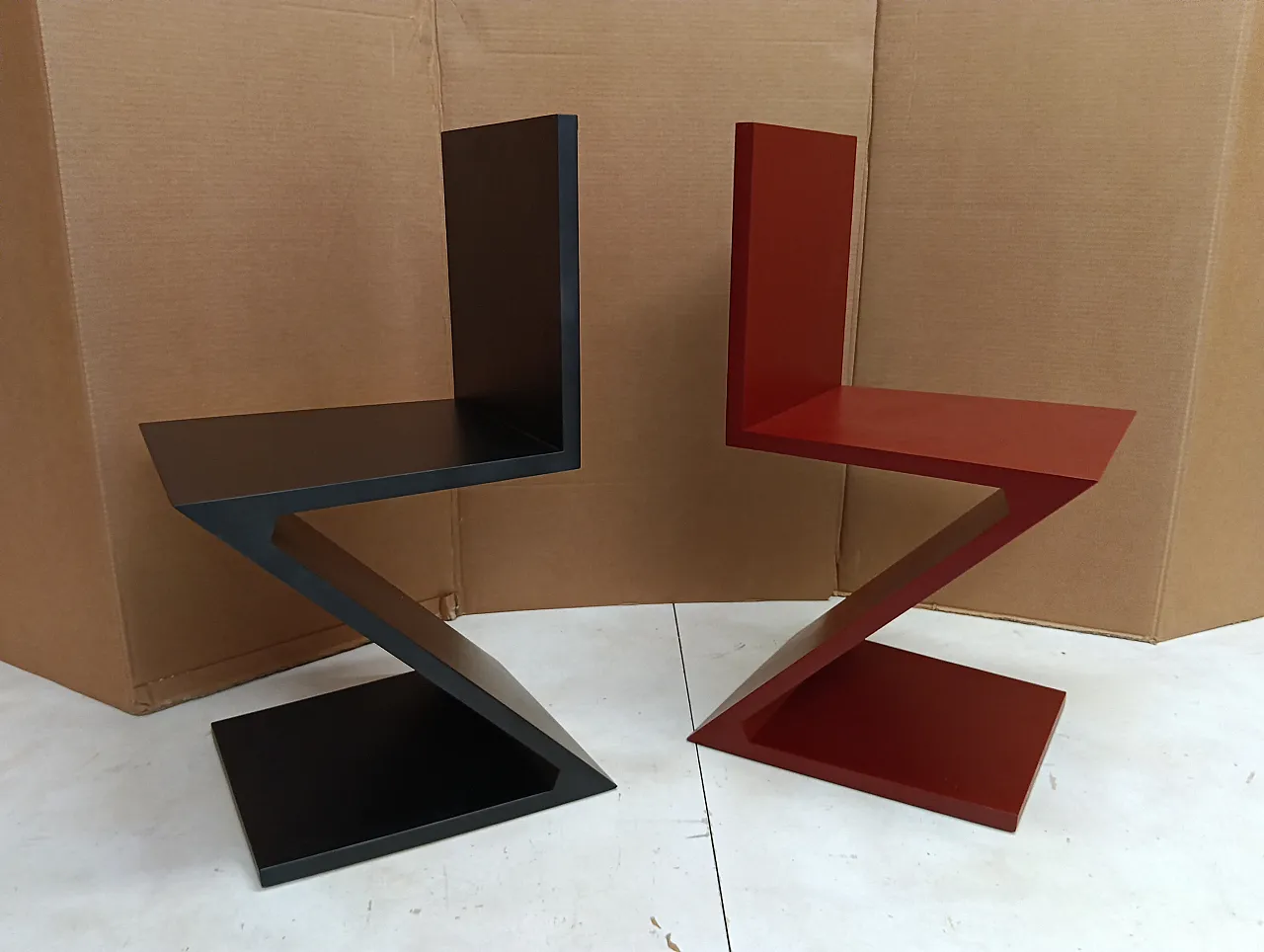 Sedia Zig Zag laccata di Thomas Gerrit Rietveld per Alivar, 2000 15