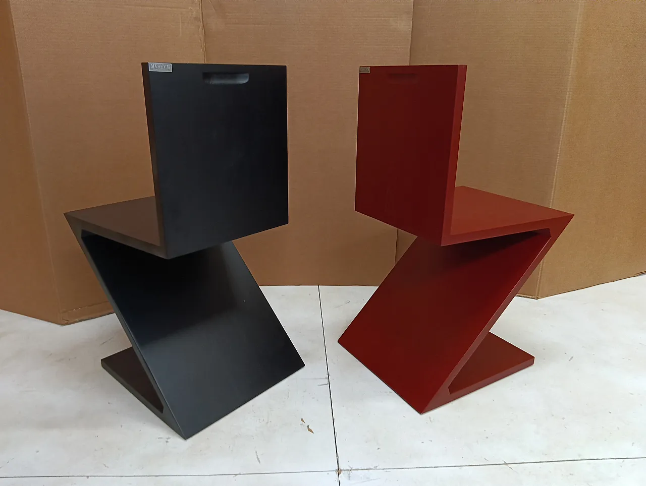 Sedia Zig Zag laccata di Thomas Gerrit Rietveld per Alivar, 2000 26