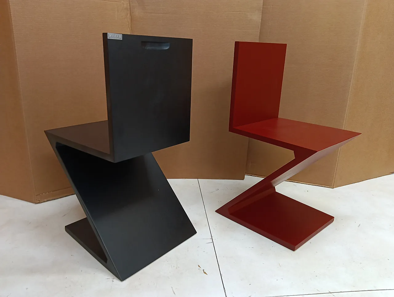 Sedia Zig Zag laccata di Thomas Gerrit Rietveld per Alivar, 2000 34