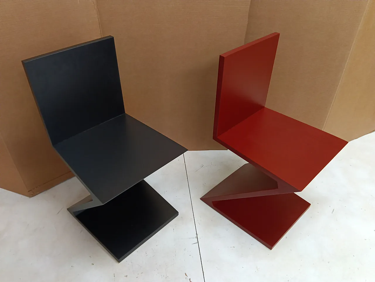 Sedia Zig Zag laccata di Thomas Gerrit Rietveld per Alivar, 2000 35