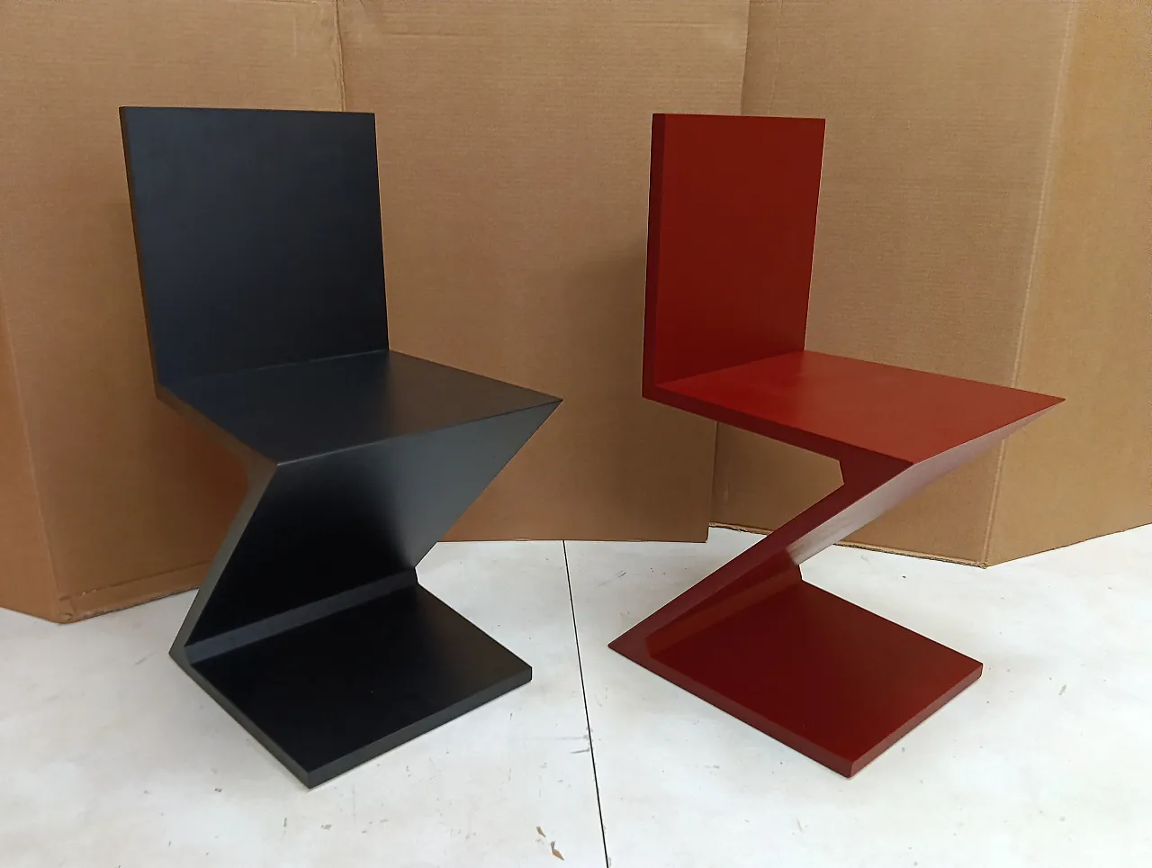 Sedia Zig Zag laccata di Thomas Gerrit Rietveld per Alivar, 2000 36