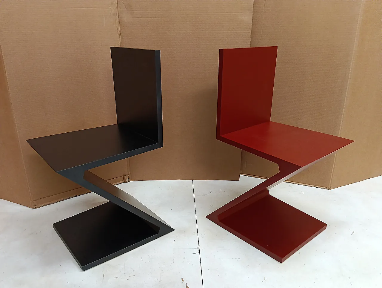 Sedia Zig Zag laccata di Thomas Gerrit Rietveld per Alivar, 2000 37
