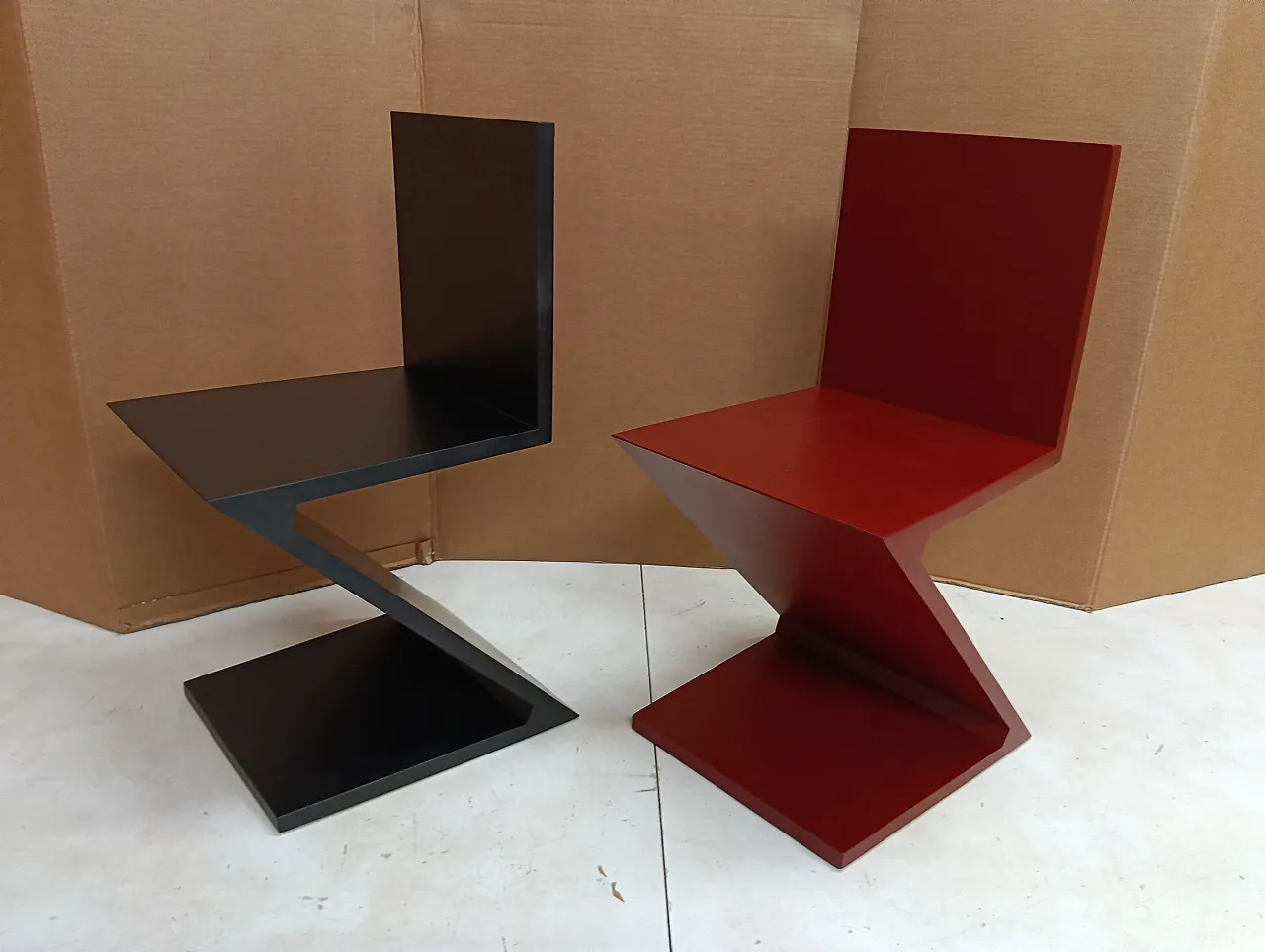 Sedia Zig Zag laccata di Thomas Gerrit Rietveld per Alivar, 2000 41