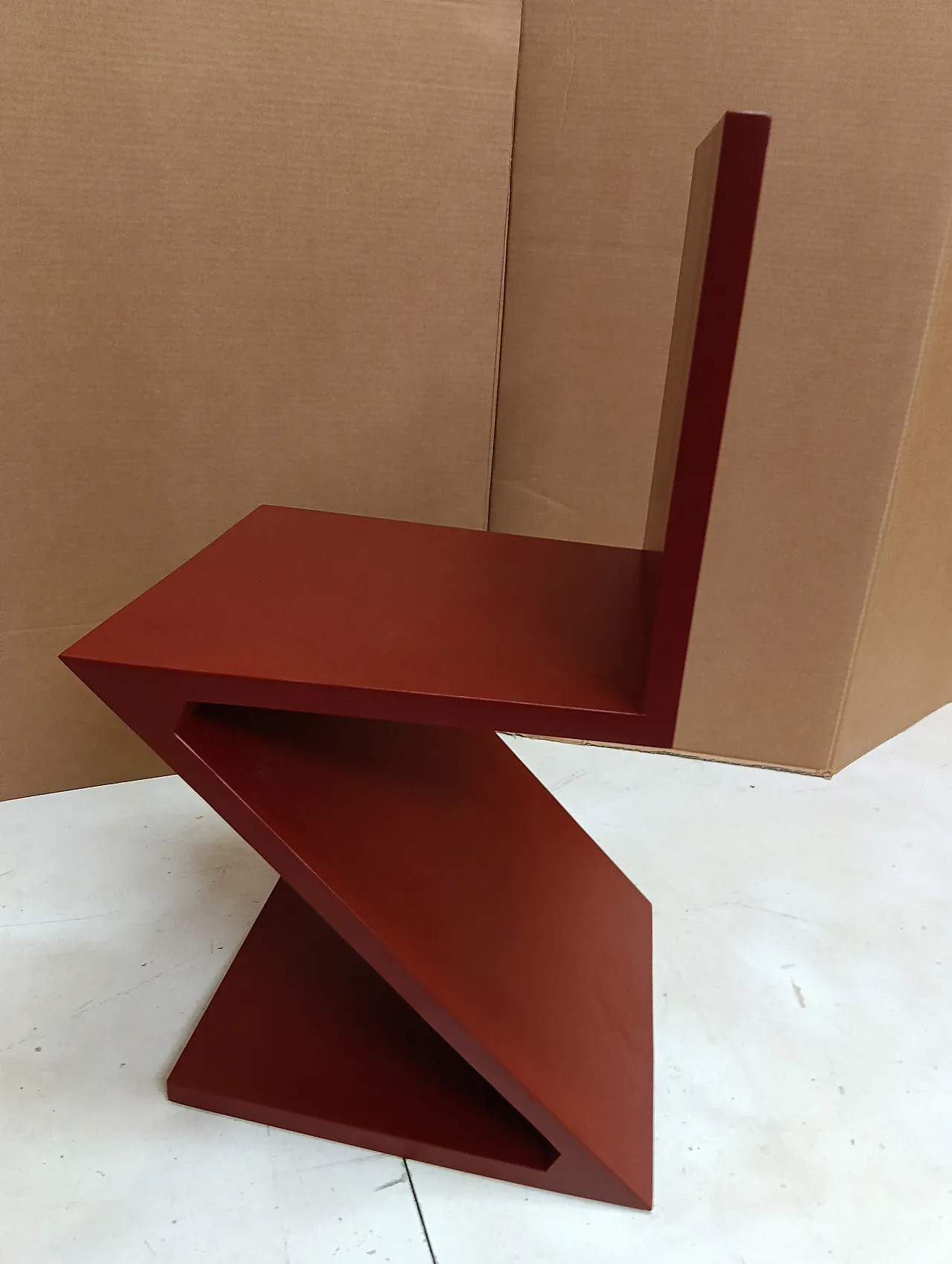 Sedia Zig Zag laccata di Thomas Gerrit Rietveld per Alivar, 2000 80