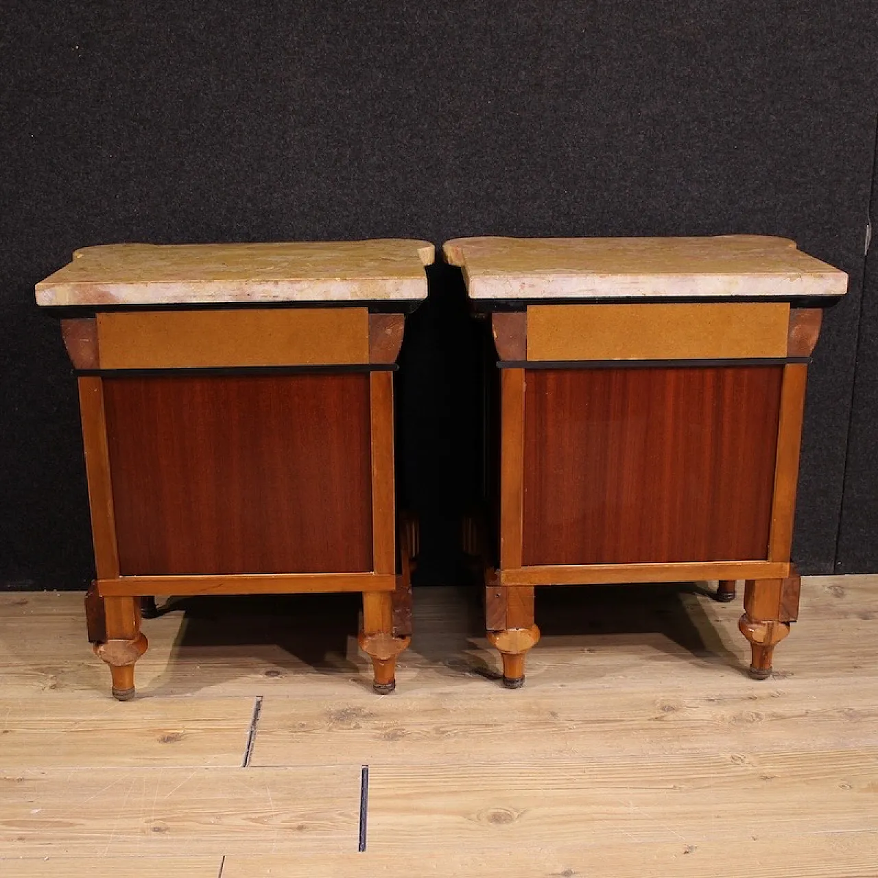 Pair of Italian bedside tables marble top, 20th century 4