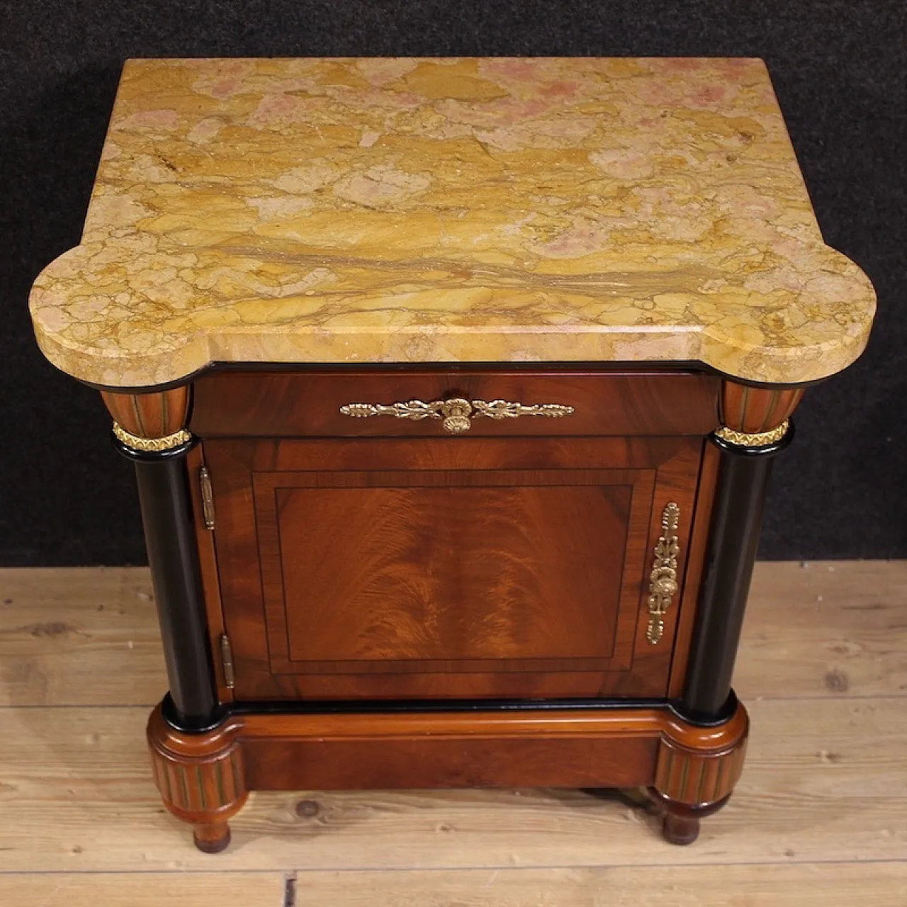 Pair of Italian bedside tables marble top, 20th century 6