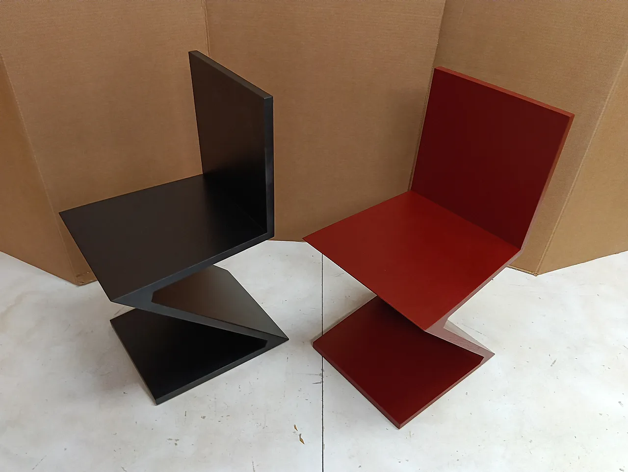 Sedia Zig Zag laccata di Thomas Gerrit Rietveld per Alivar, 2000 143