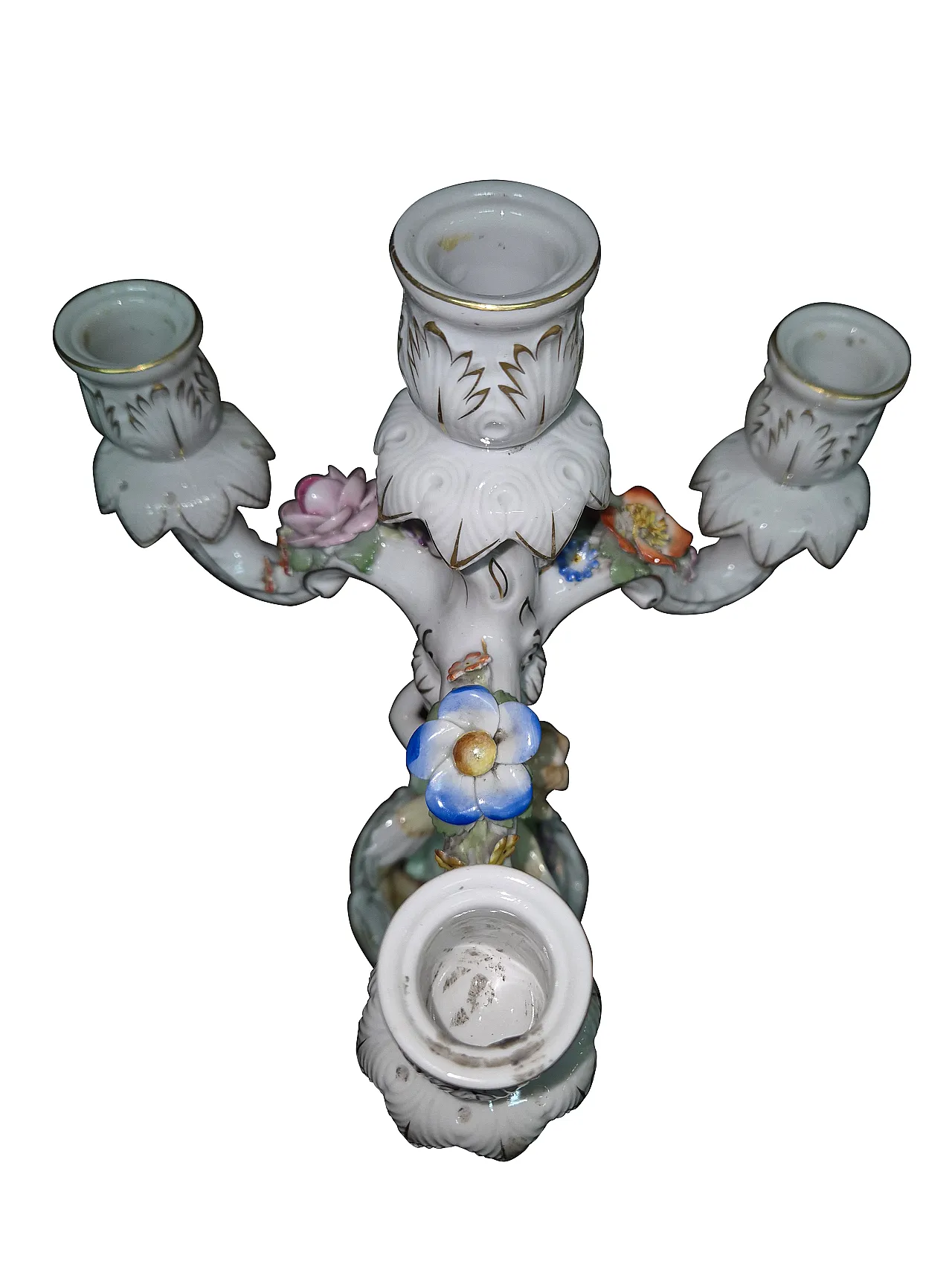 Coppia di candelabri in porcellana Capodimonte, metà secolo XX 18