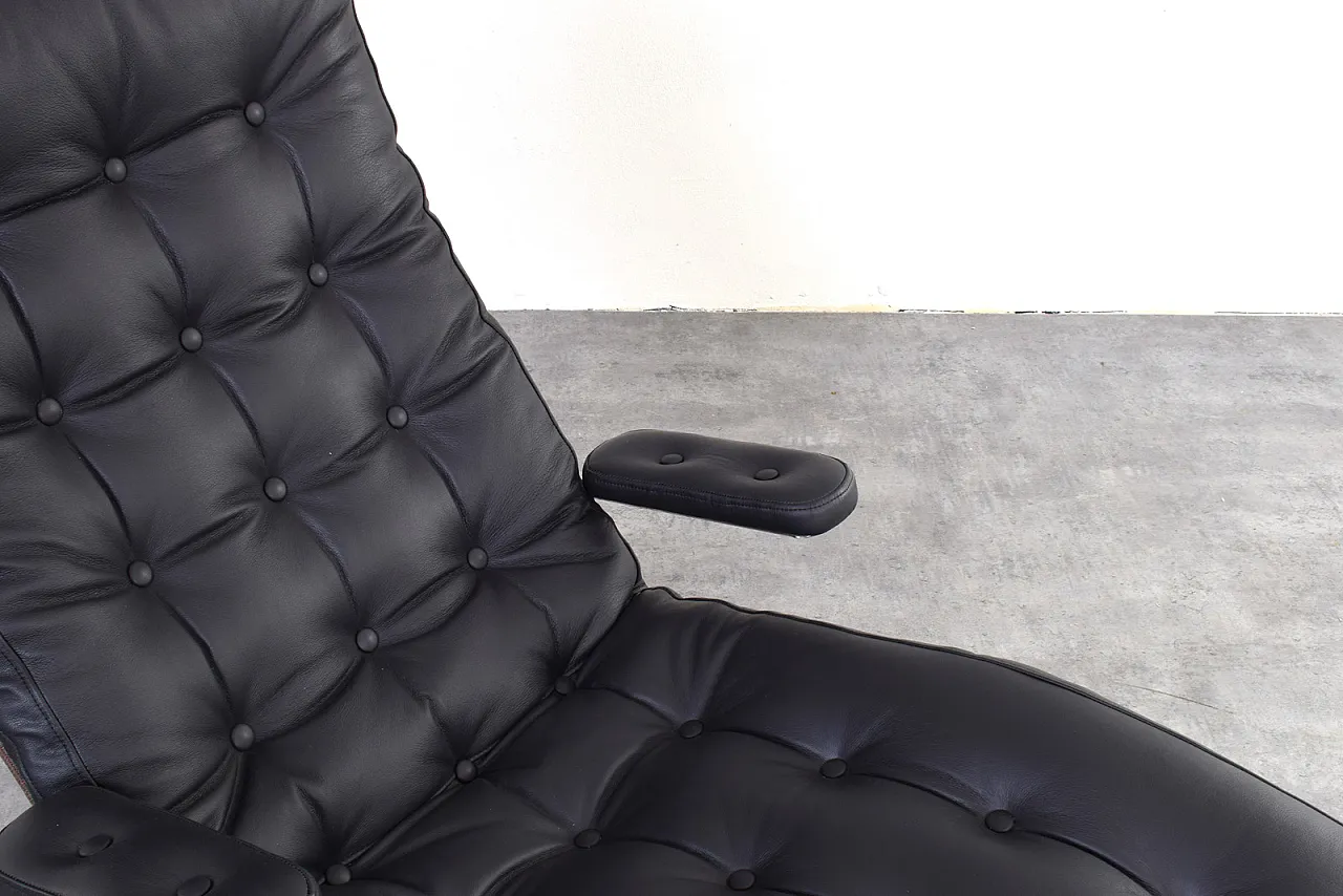 Bauhaus Leather and Chrome Fenix Chaise Lounge by Sam Larsson Dux 15