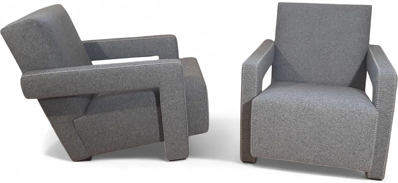 Poltrone 637 Utrecht di Cassina n Lana pettinata Grigio, anni 2000 56