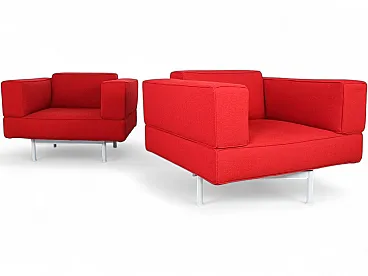 Coppia poltrone 260 Reef di Piero Lissoni per Cassina rossa, 2000