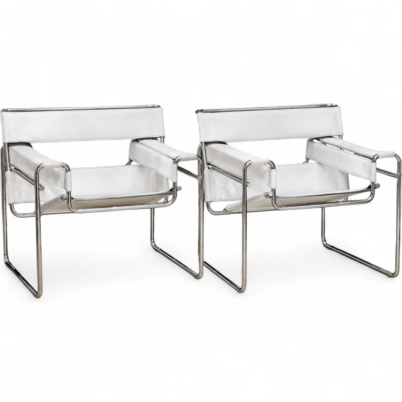 Coppia di poltrone B3 Wassilly di Knoll Studio in cuoio e  pelo, 2000 27