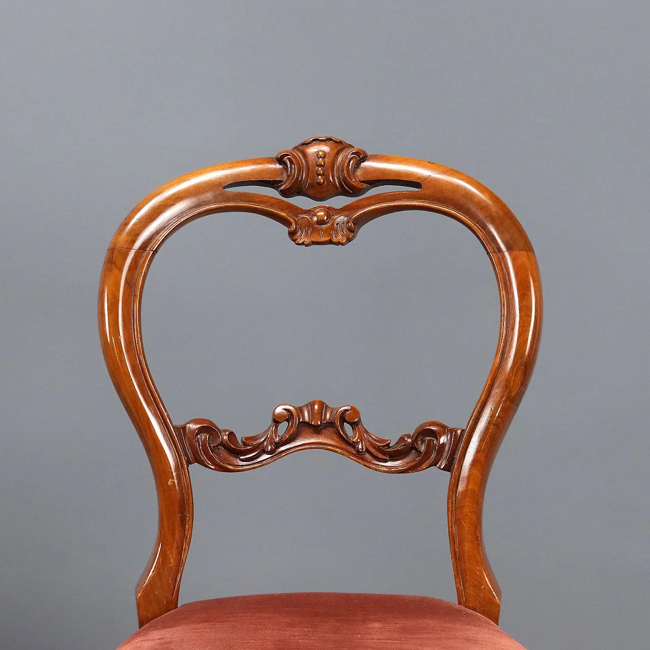 6 Louis Philippe chairs in walnut, 19th century 4