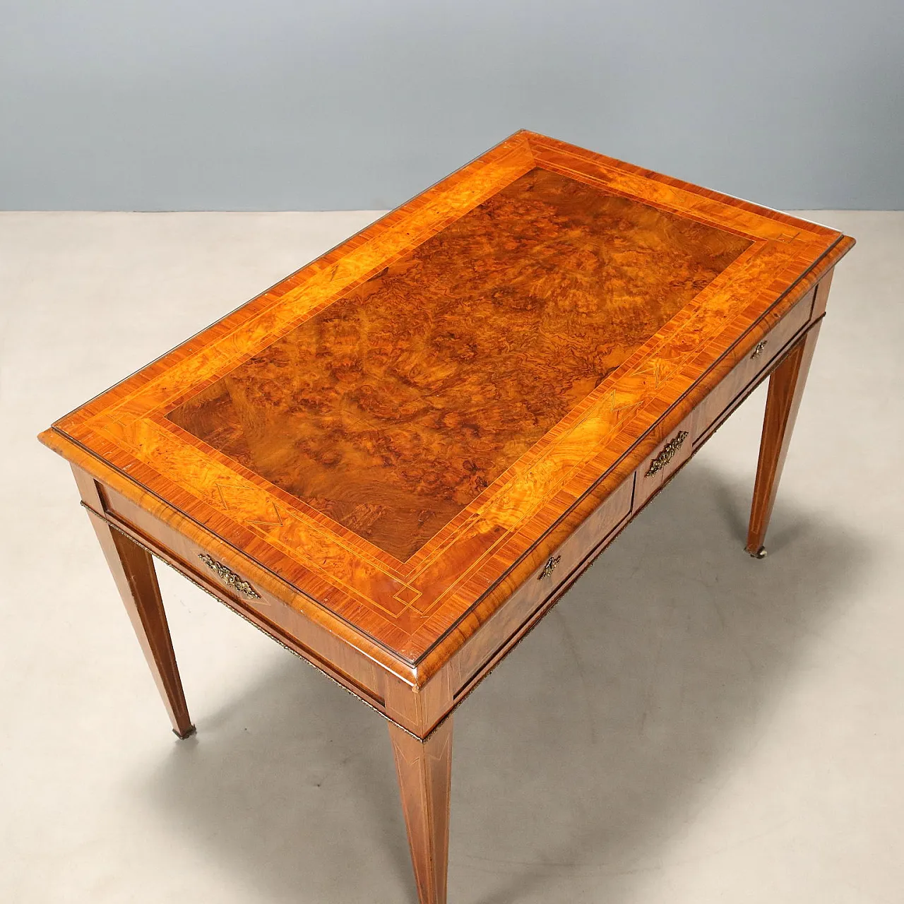 Open desk in Bois de Rose, walnut and mahogany, 19th century 9