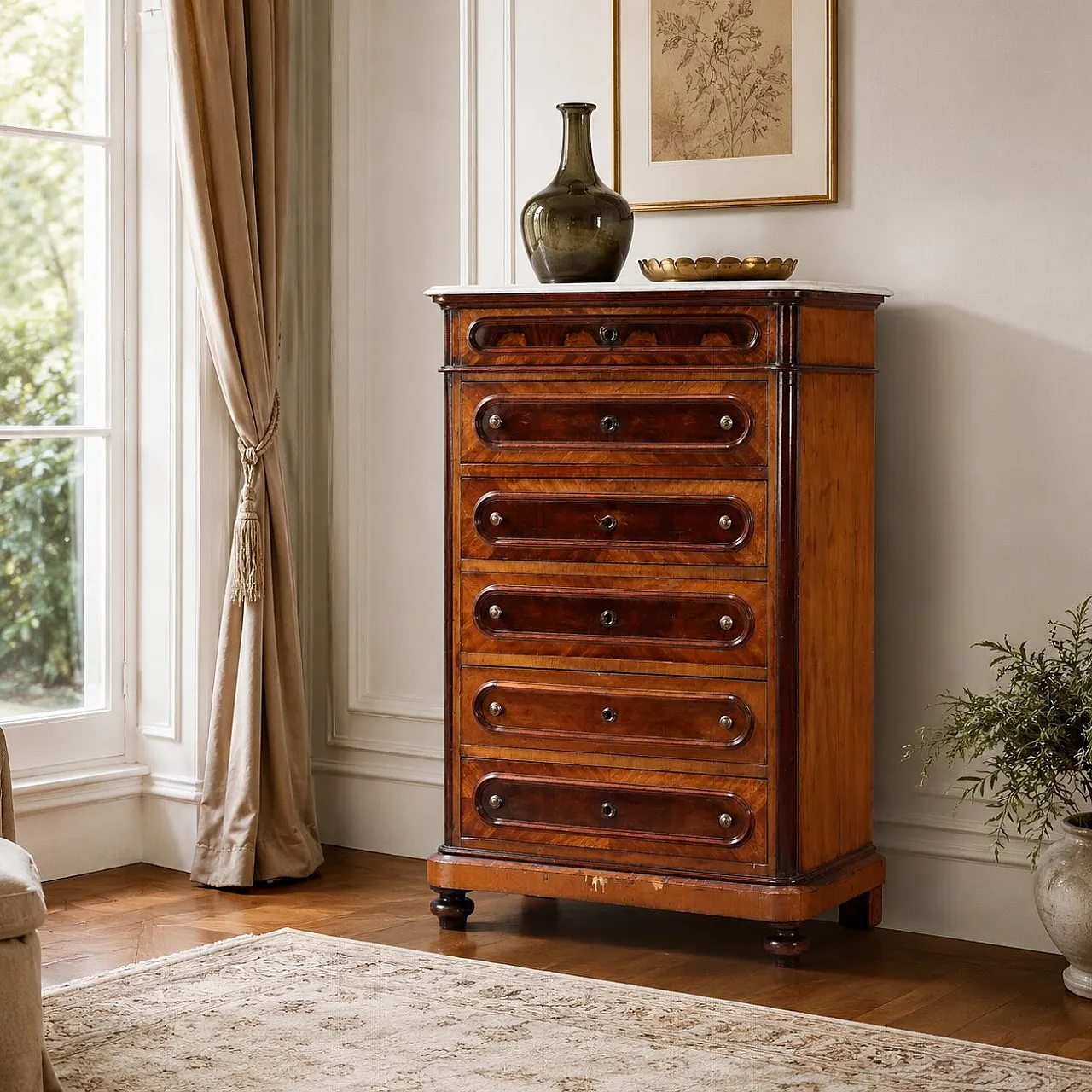 Mahogany chest of drawers, 19th century 2