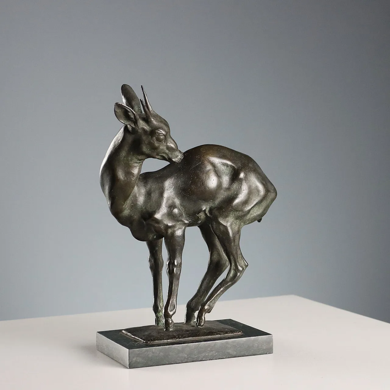 Fawn bronze sculpture by Nando Conti, 20th century 1