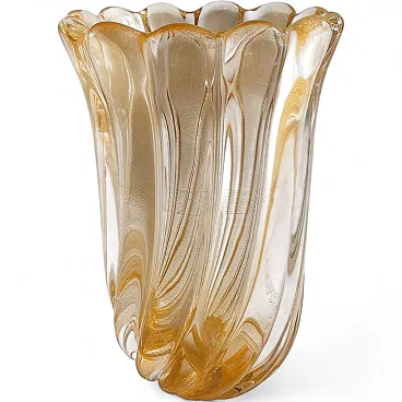 Vaso di Archimede Seguso in vetro di Murano, firmato, anni '80