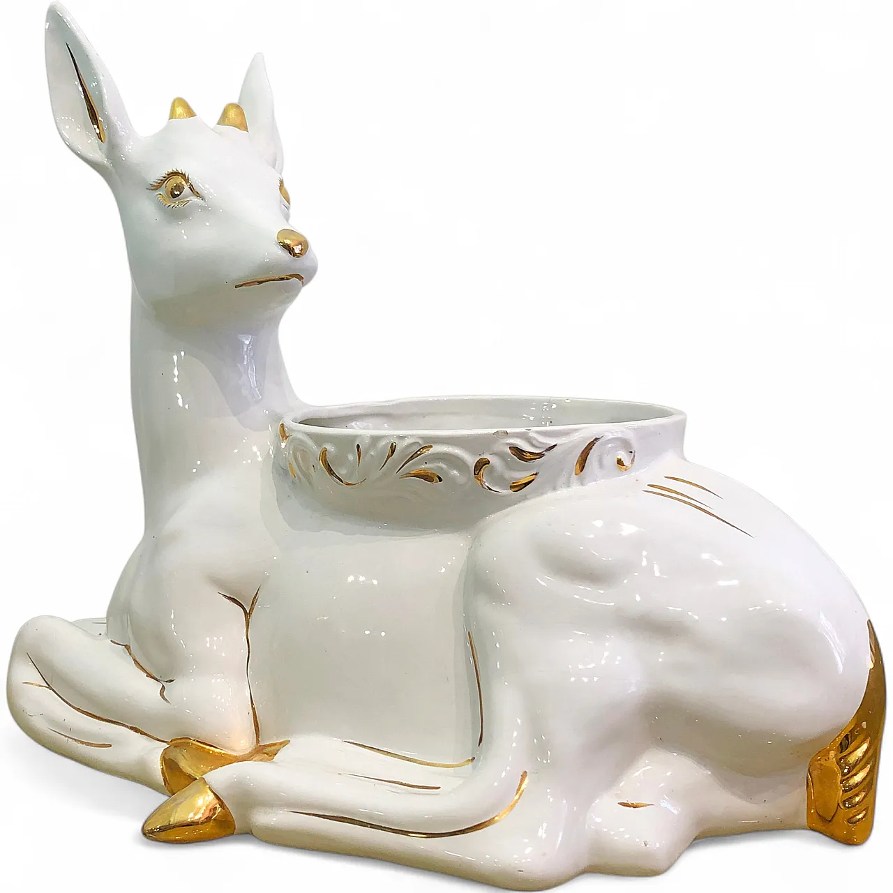 Athena Deer Faun Ceramic Planter, 90s 13