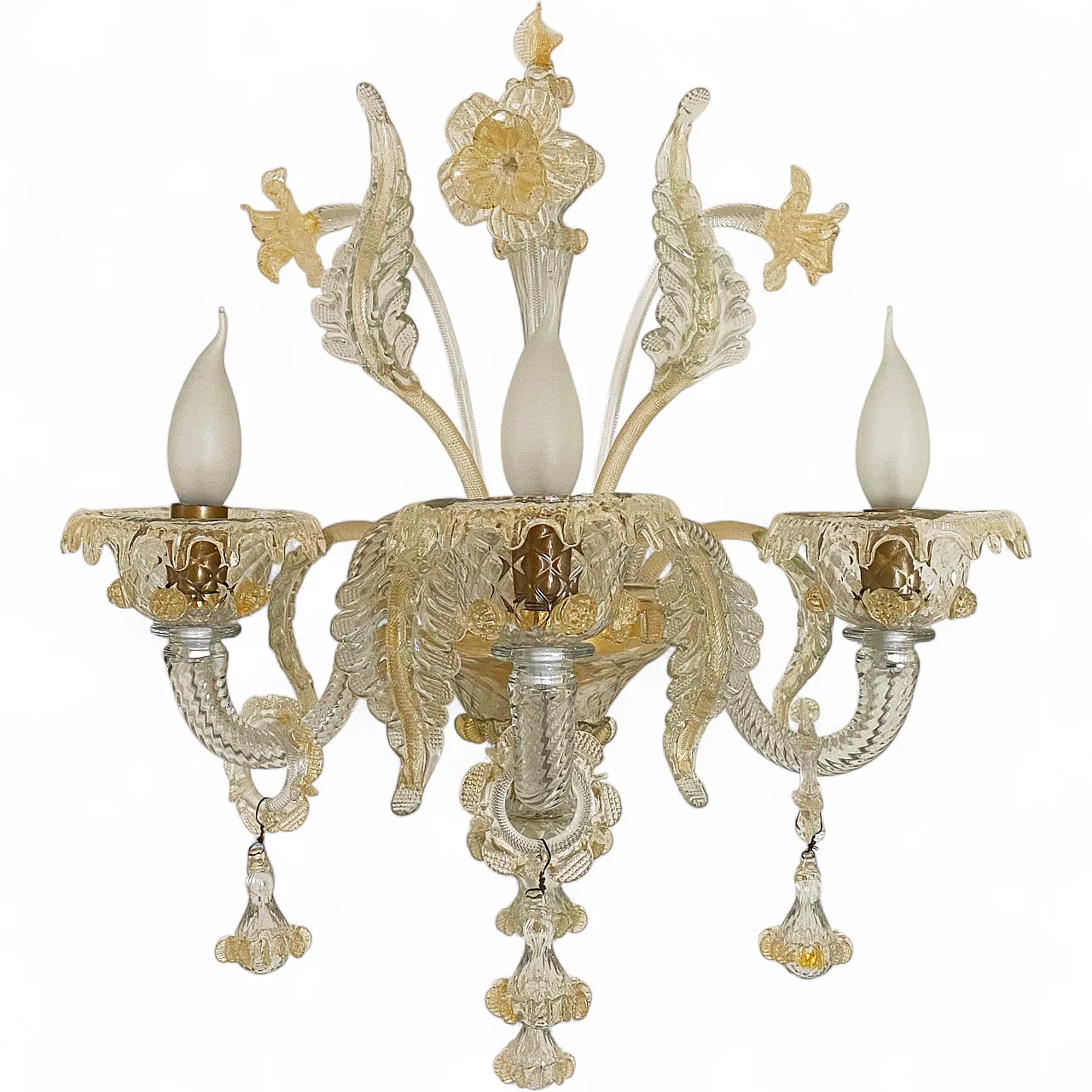 Venetian Murano Glass Wall Chandelier, 90s 12