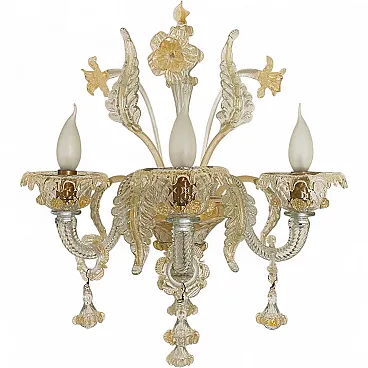 Lampadario da parete in vetro di Murano veneziano, anni '90