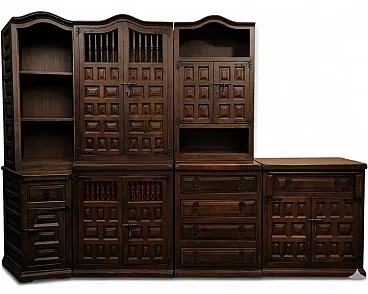 Spanish Rustic Wall Unit, 70s