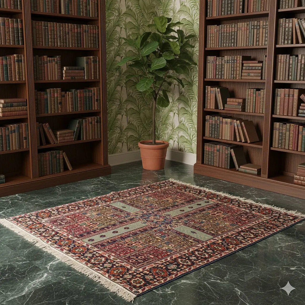 Jaipur rug in cotton and wool, extra-fine knot, handmade, 20th century 2