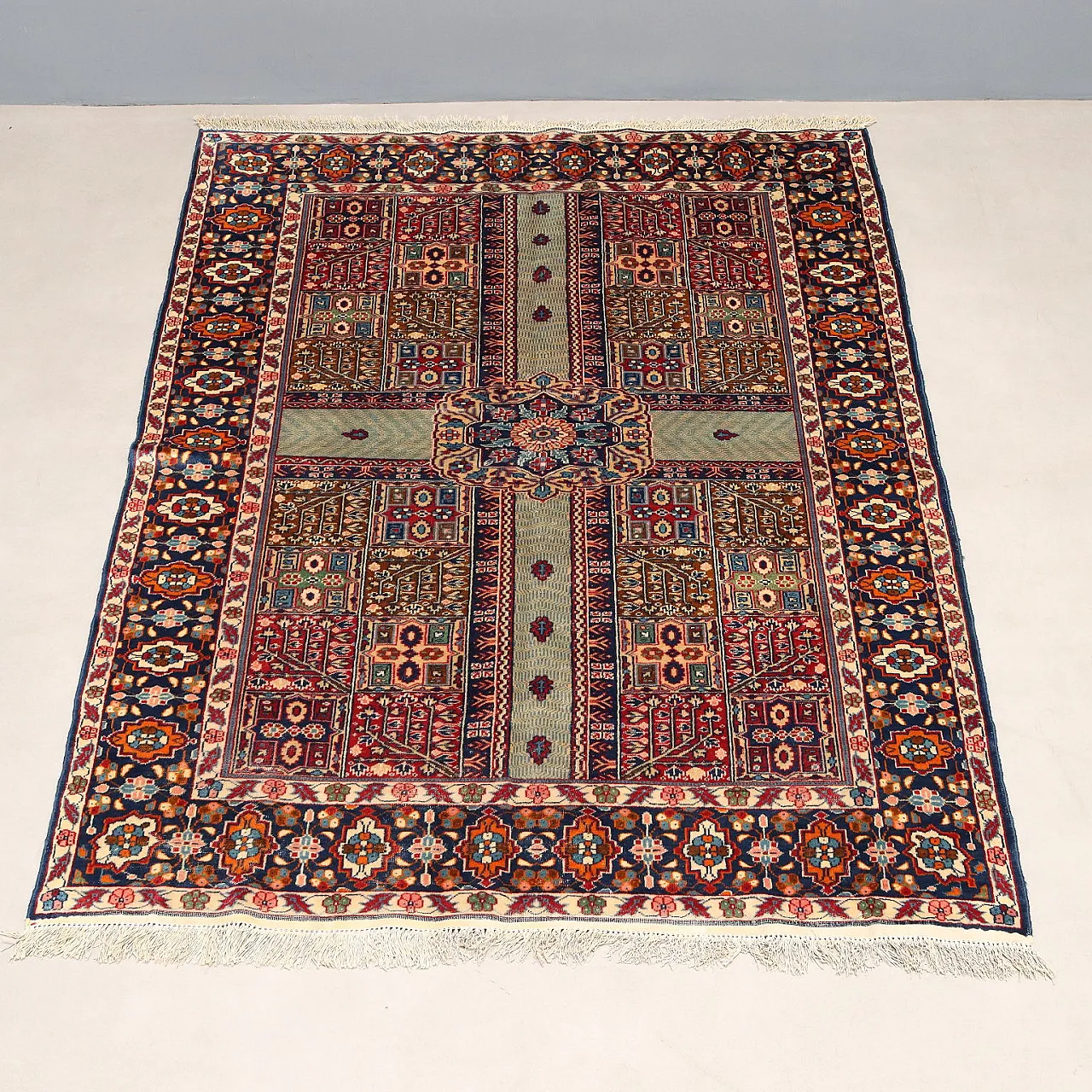 Jaipur rug in cotton and wool, extra-fine knot, handmade, 20th century 4