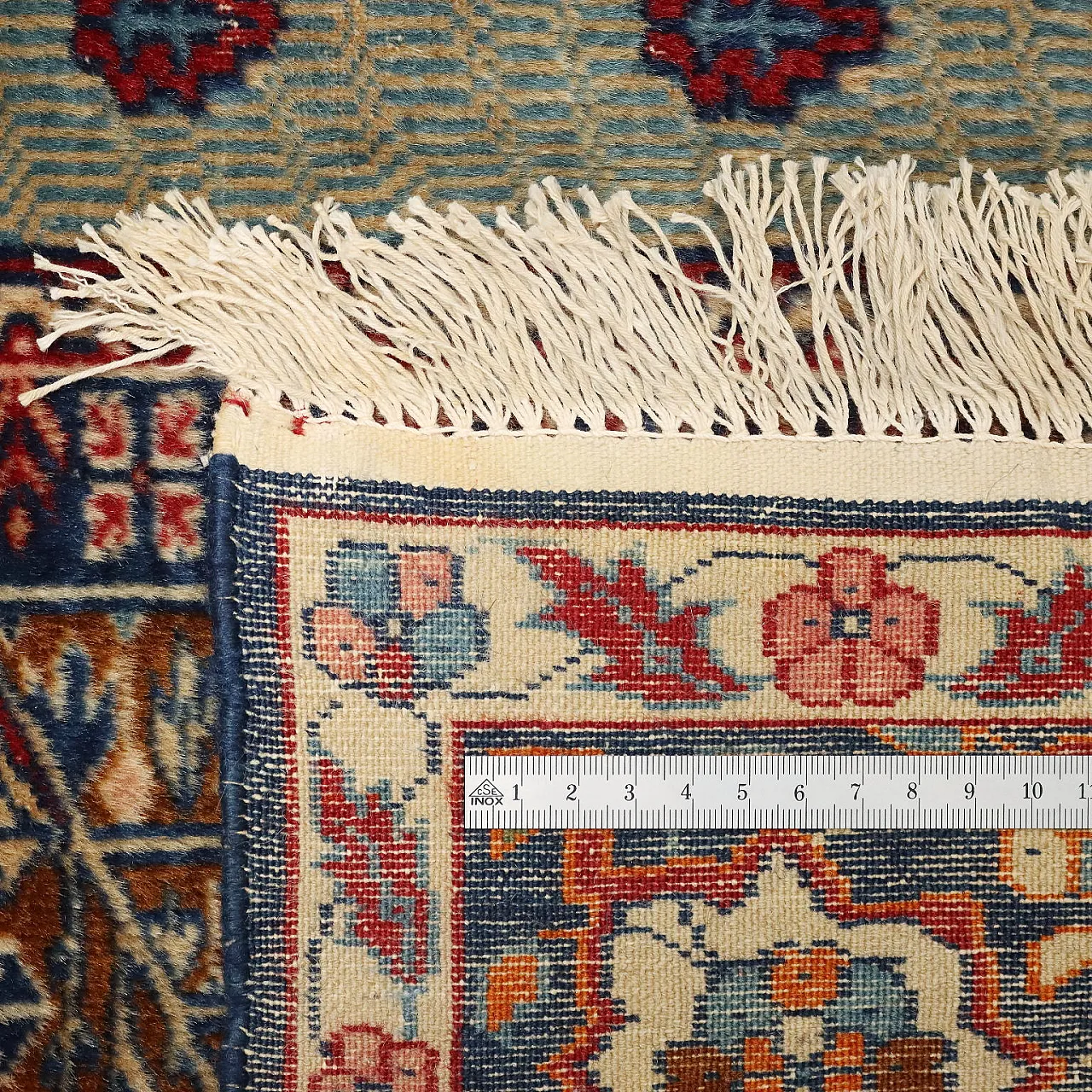 Jaipur rug in cotton and wool, extra-fine knot, handmade, 20th century 8