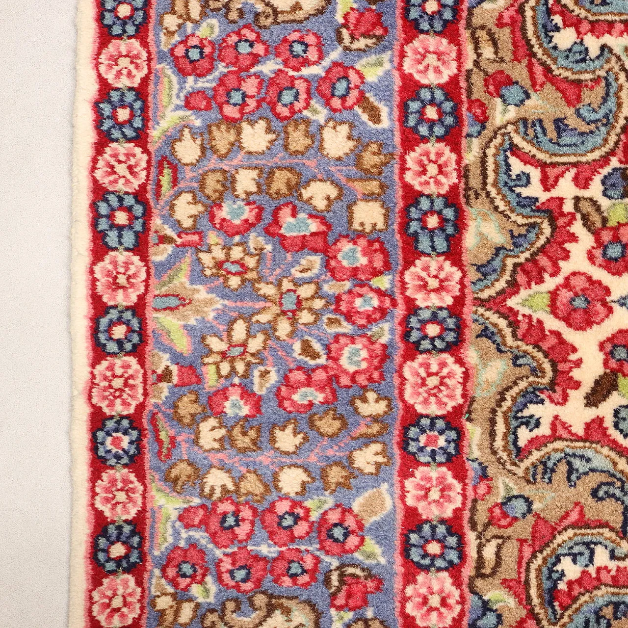 Kerman carpet in cotton and wool, large knot, handmade, 20th century 7