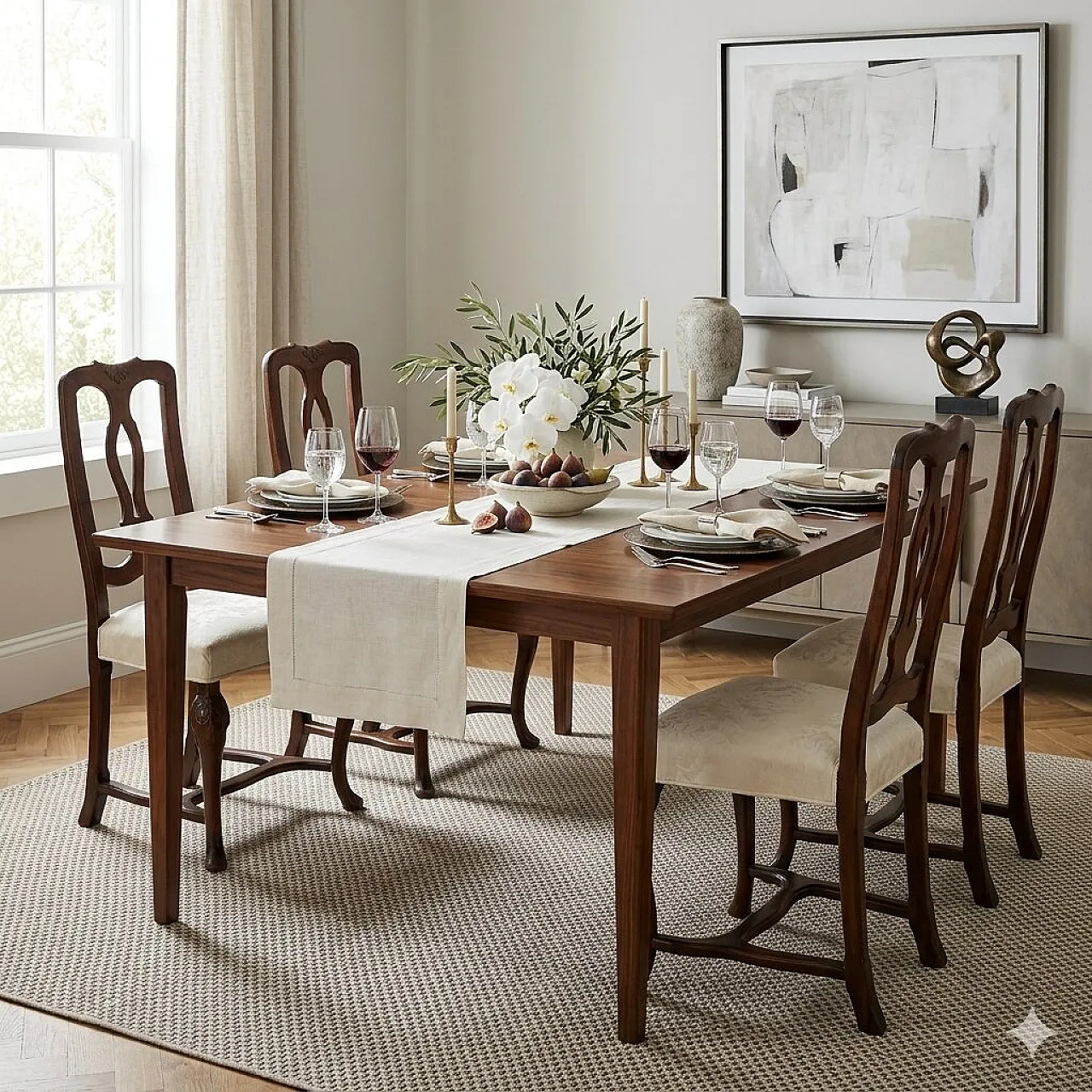 4 Barocchetto chairs in walnut, 18th century 2
