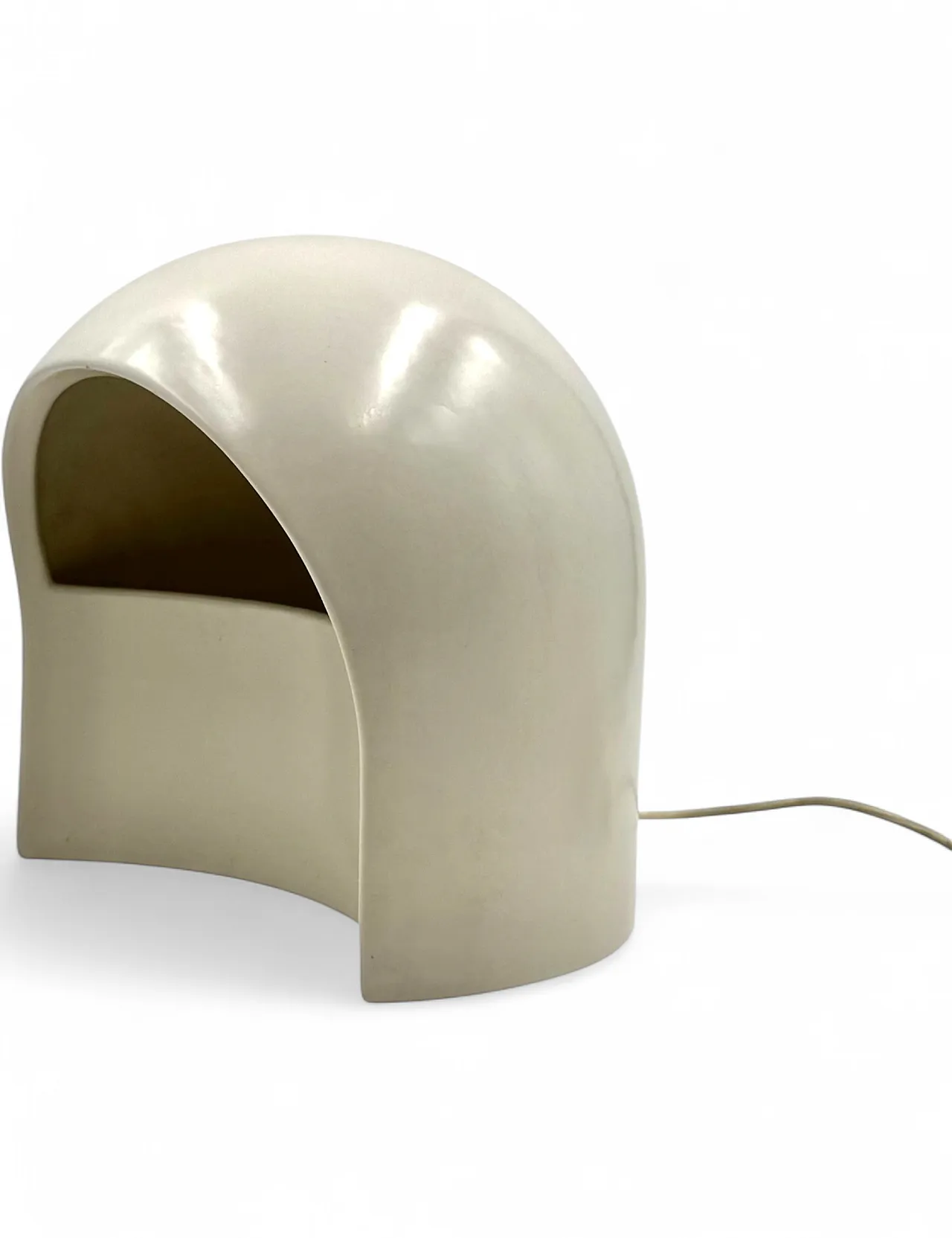 White ceramic table lamp, Italy 1970 17